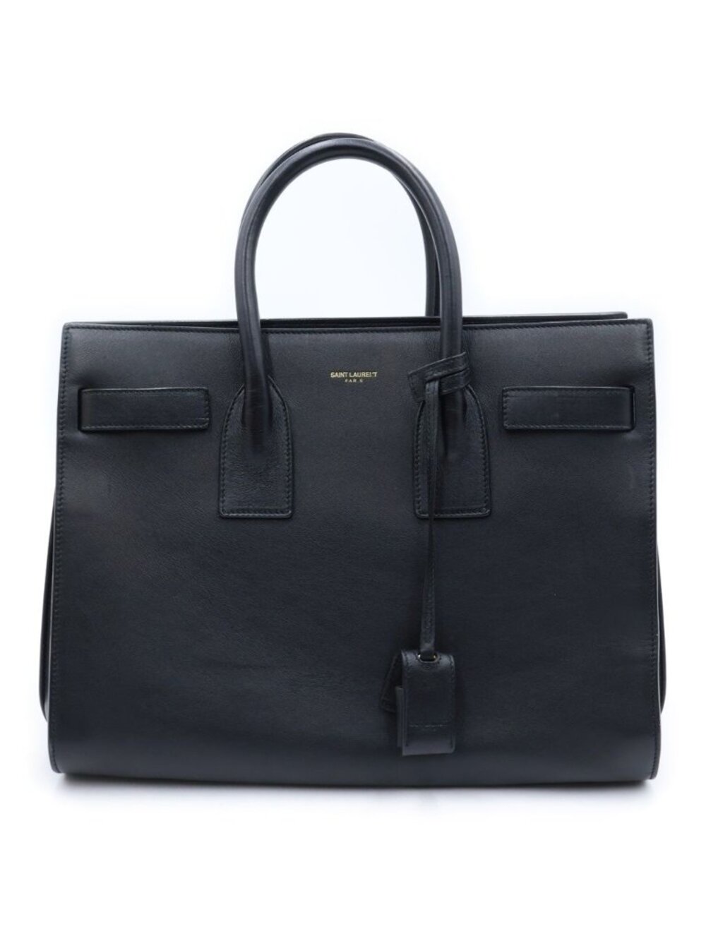 Saint Laurent Paris Sac Dejour Nano 2-Way Shoulder Bag Black Leather Gold
